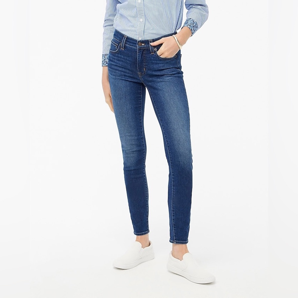 J.Crew 8"-rise skinny jean in signature stretch in Perfect Blue Wash Size 30